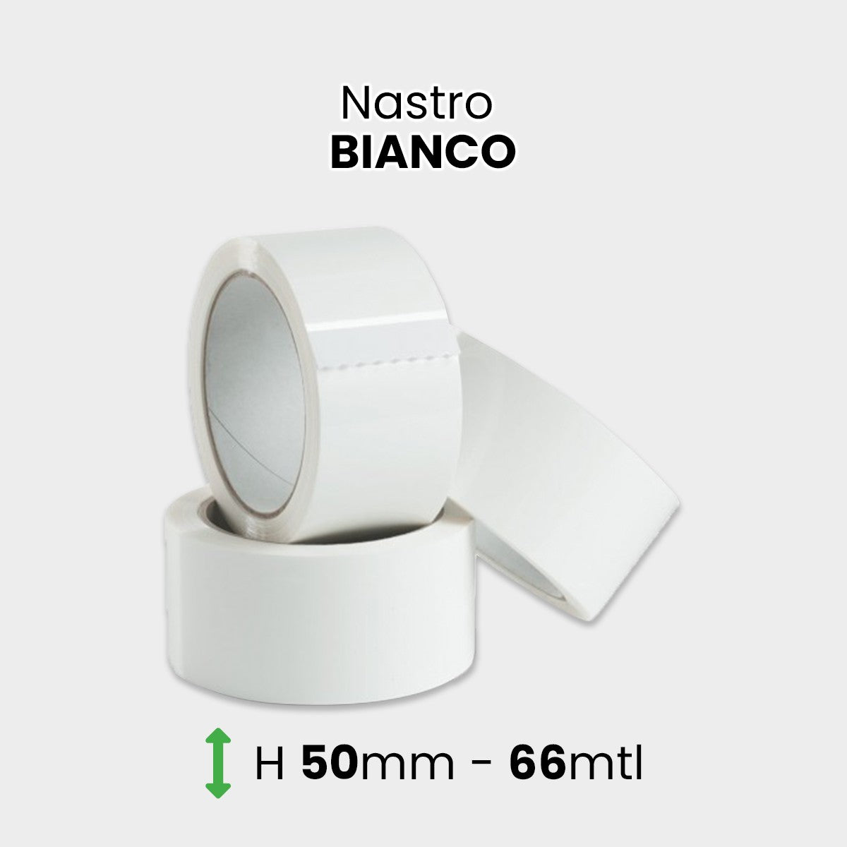 Nastro adesivo bianco acrilico PPL 35 altezza 50 mm x 66 mt