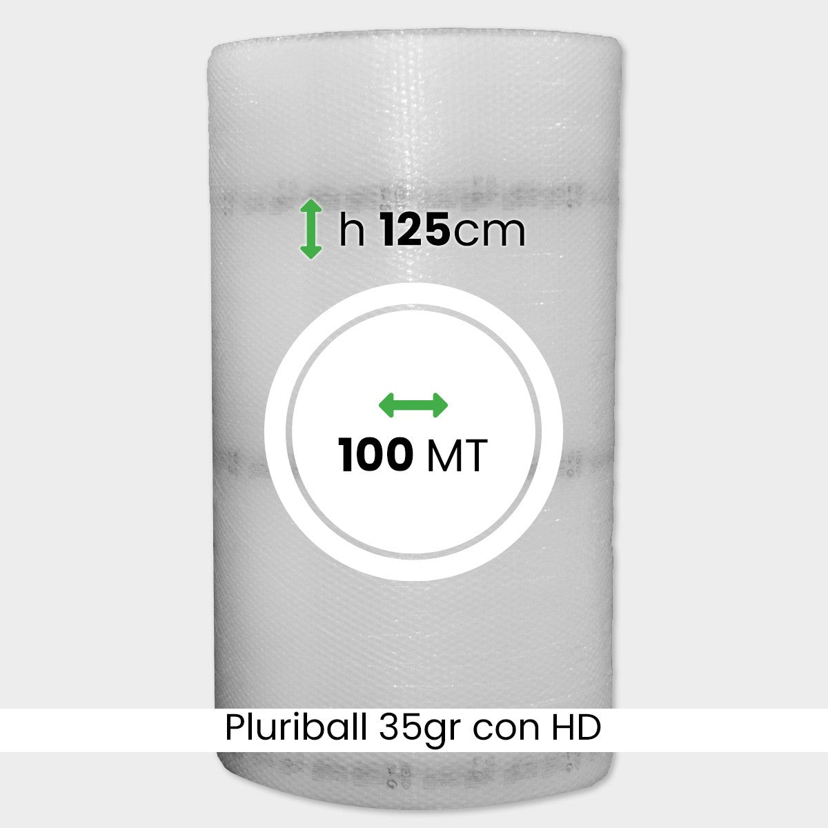 bobina di pluriball economico rinforzato con HD altezza 125cm lunghezza 100m