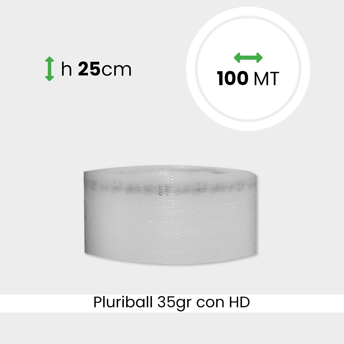 bobina di pluriball economico rinforzato con HD altezza 25cm lunghezza 100m