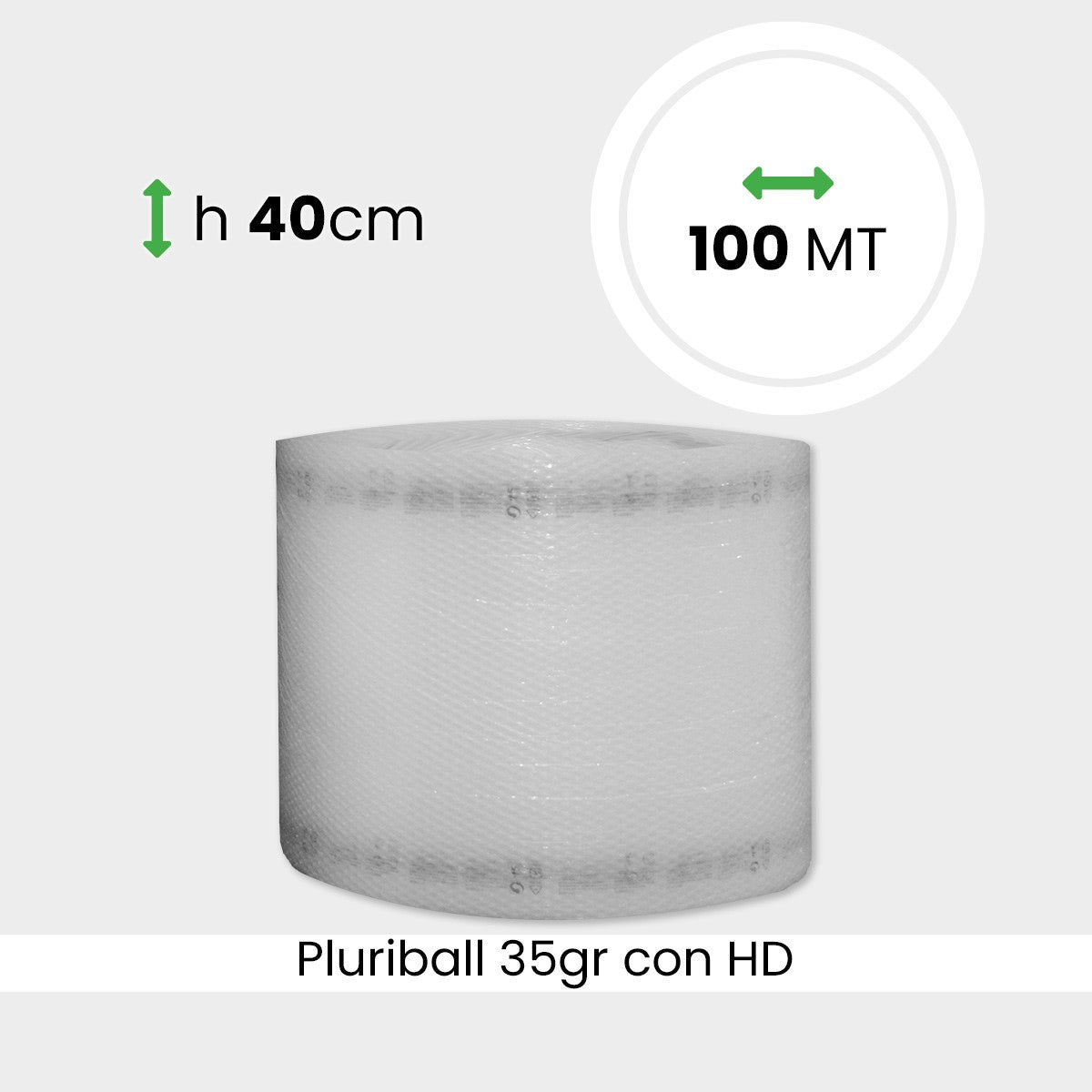bobina di pluriball economico rinforzato con HD altezza 40cm lunghezza 100m