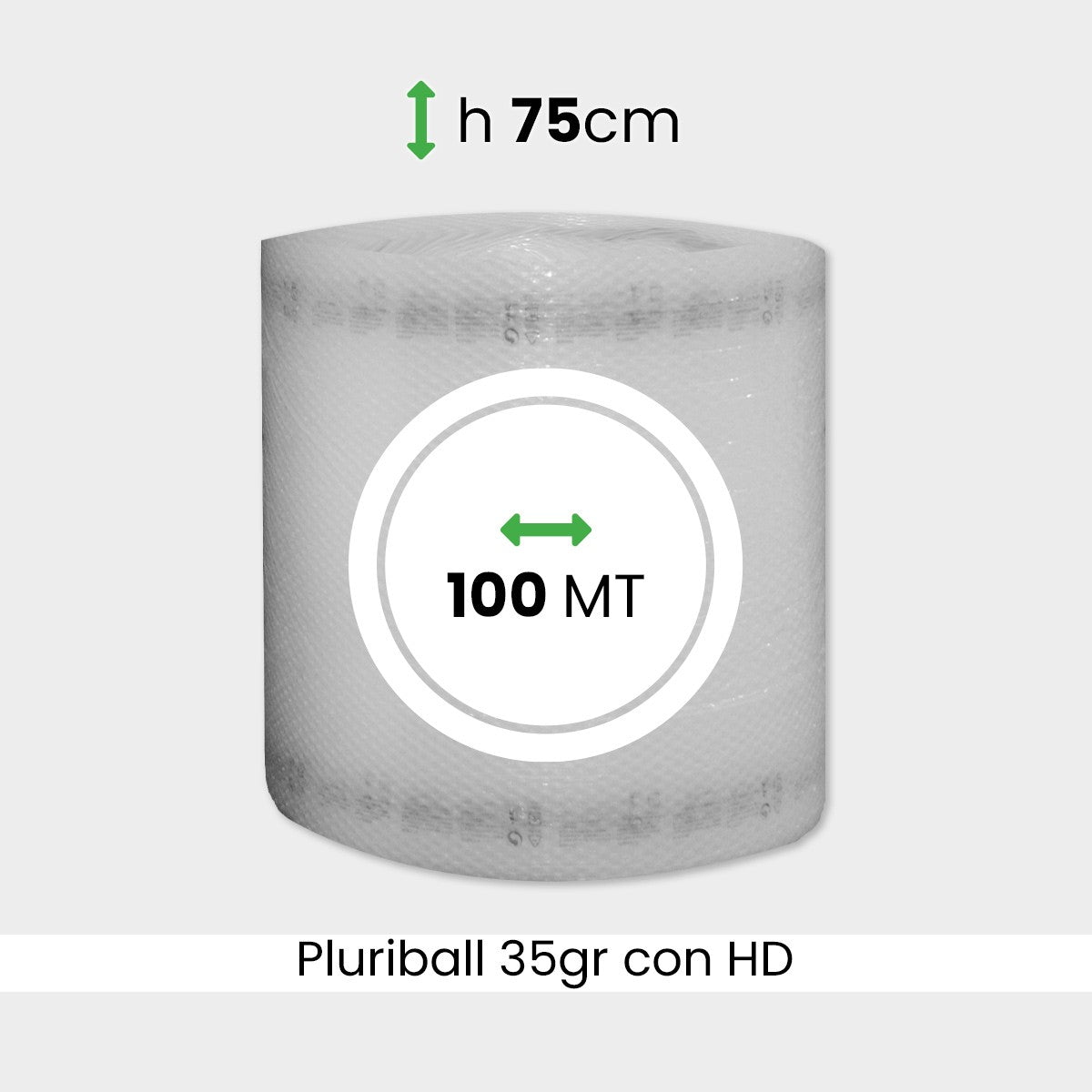 bobina di pluriball economico rinforzato con HD altezza 75cm lunghezza 100m