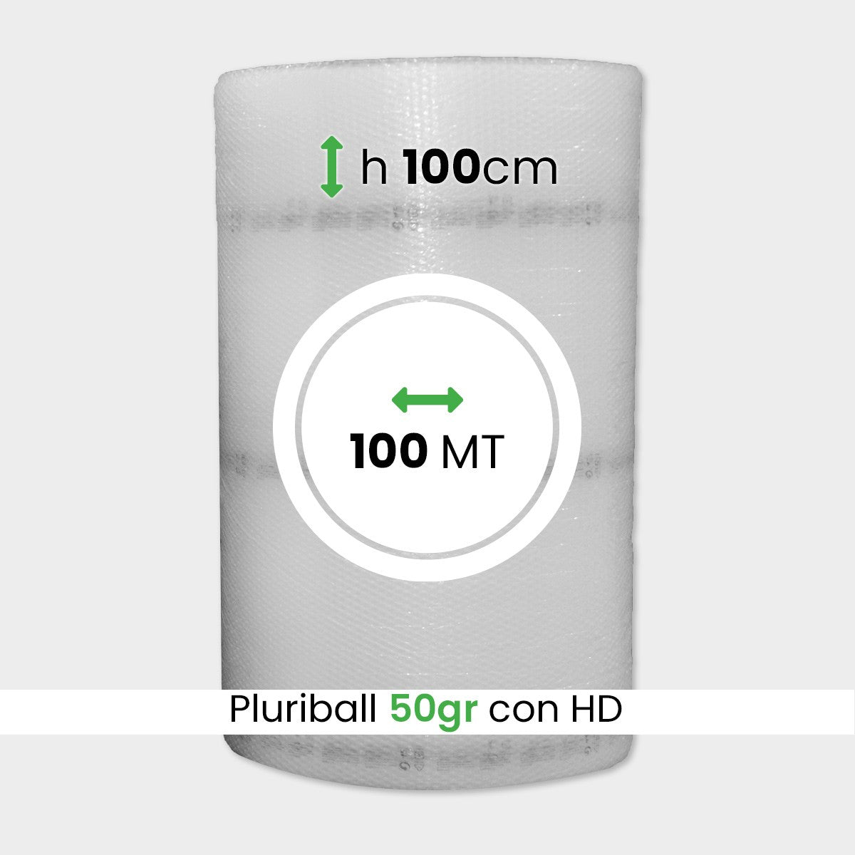 bobina di pluriball leggero rinforzato con HD altezza 100cm lunghezza 100m
