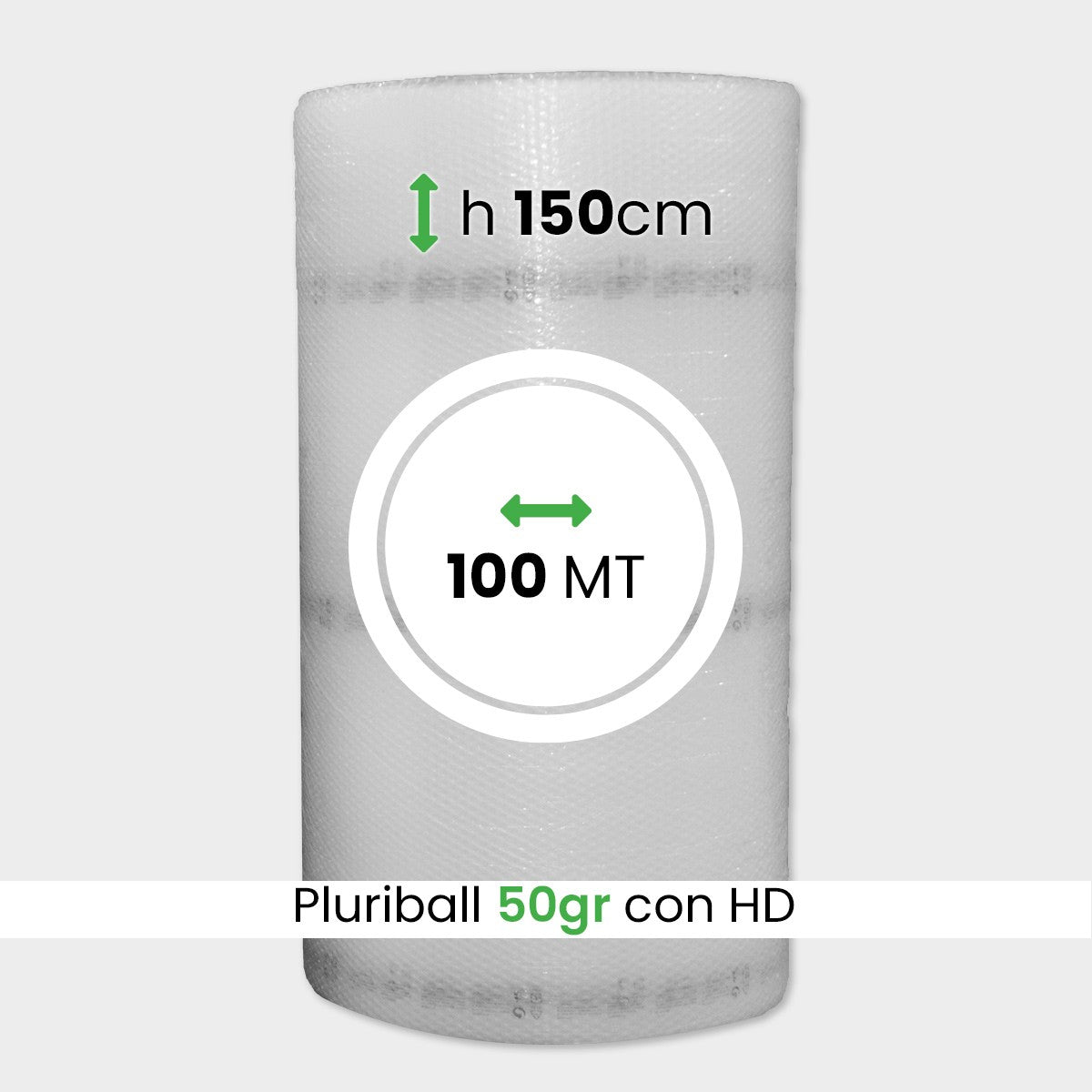bobina di pluriball leggero rinforzato con HD altezza 150cm lunghezza 100m