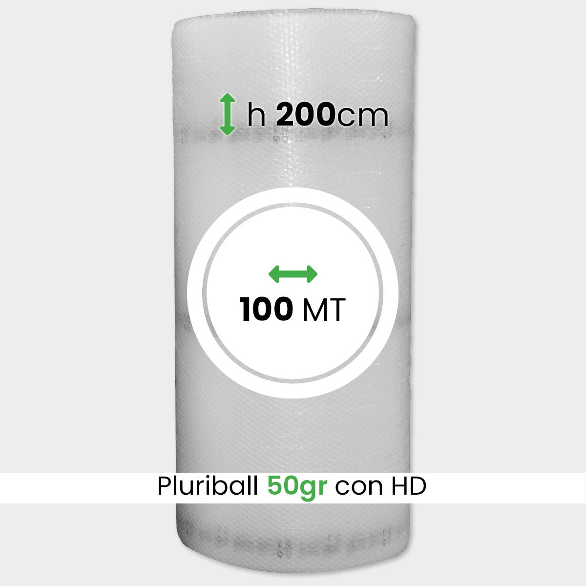 bobina di pluriball leggero rinforzato con HD altezza 200cm lunghezza 100m