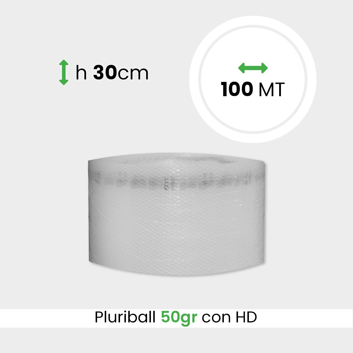 bobina di pluriball leggero rinforzato con HD altezza 30cm lunghezza 100m
