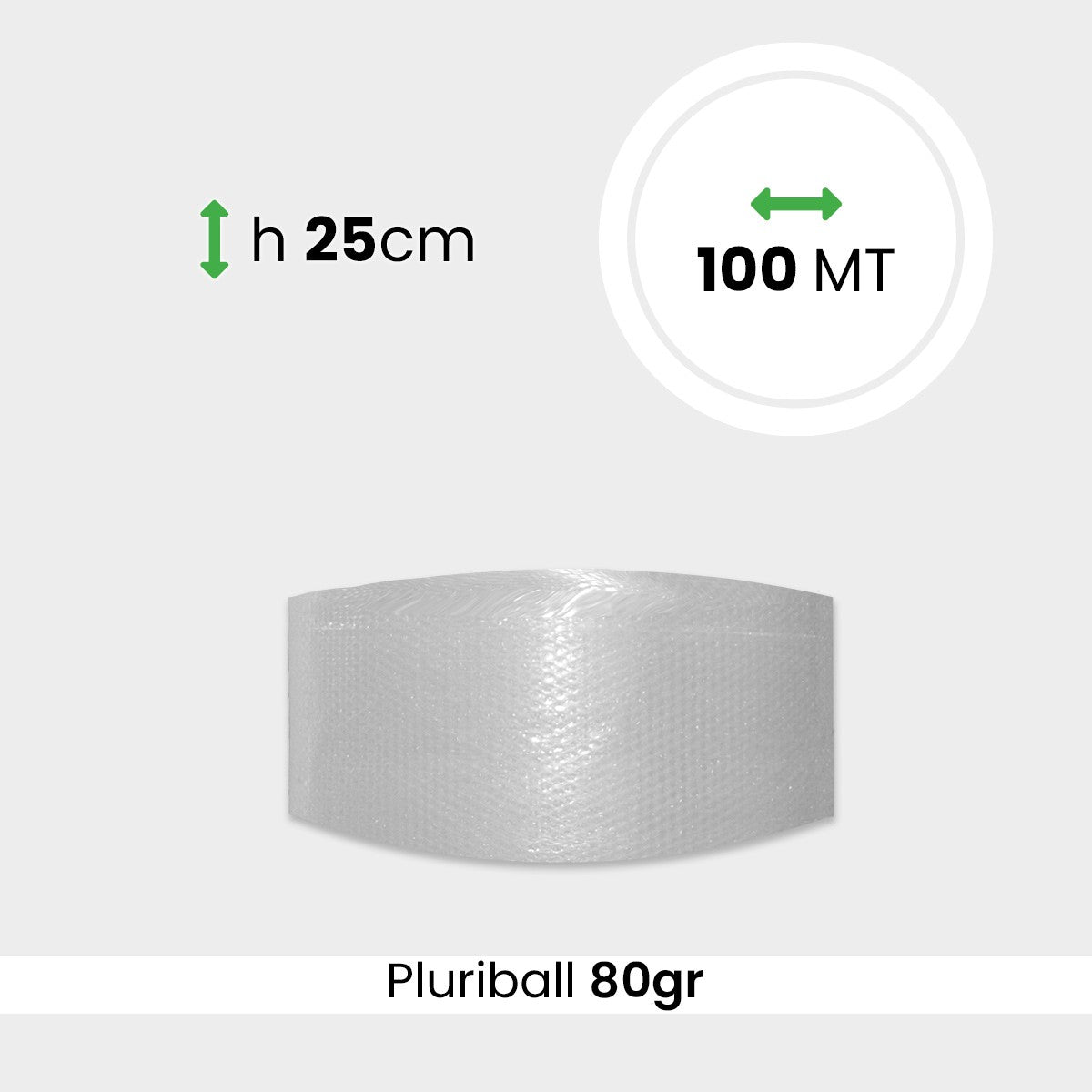 Bobina pluriball media resistenza altezza 25cm lunghezza 100m