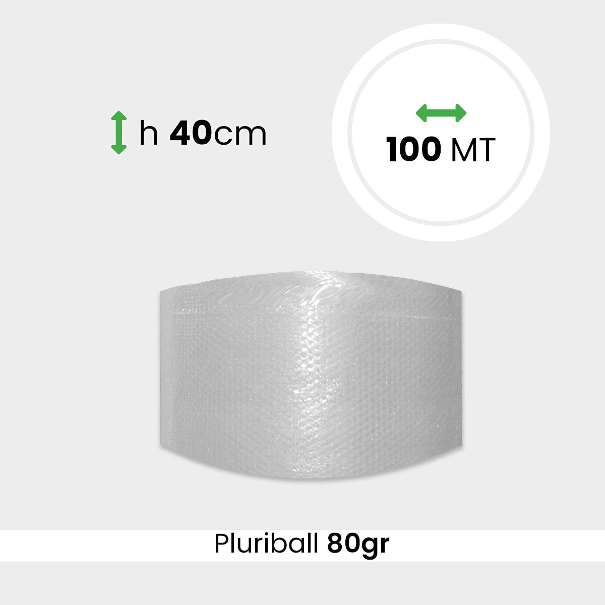 Bobina pluriball media resistenza altezza 40cm lunghezza 100m