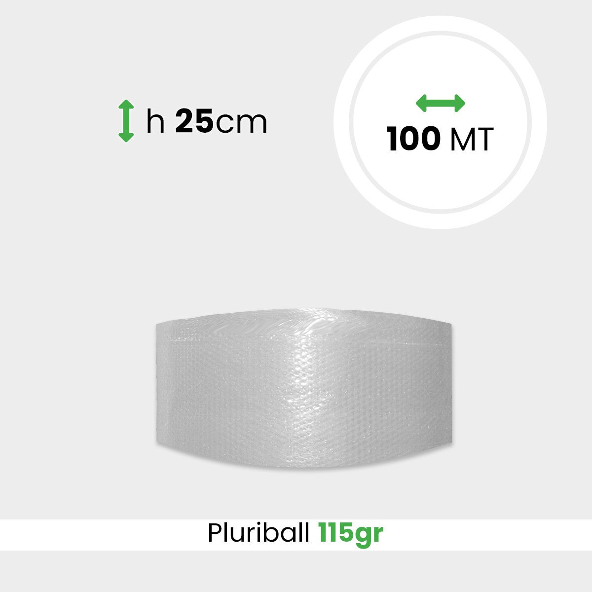 Rotolo Pluriball pesante altezza 25 cm lunghezza 100 mt