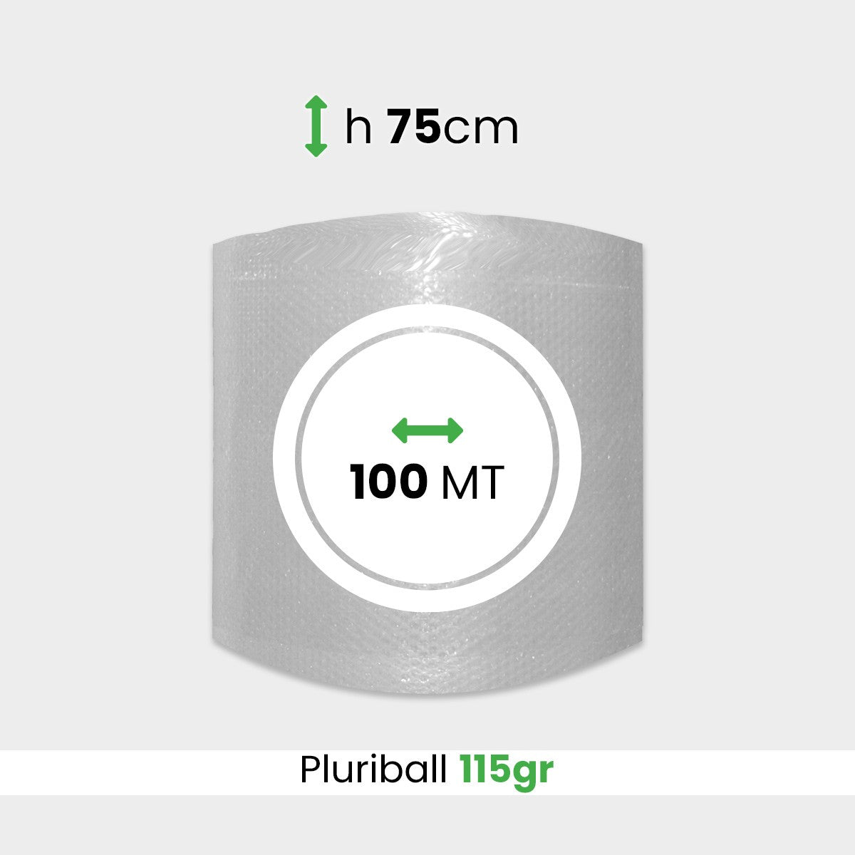 Rotolo Pluriball pesante altezza 75 cm lunghezza 100 mt