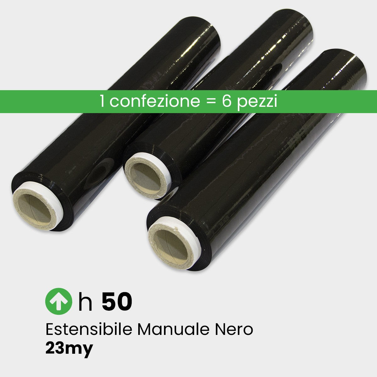 Rotolo film estensibile manuale 23 my nero