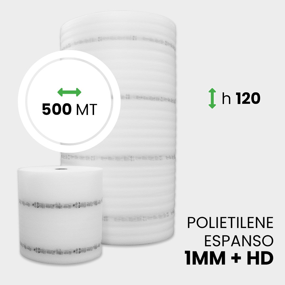 Bobina Polietilene Espanso + HD altezza 120 cm lunghezza 500 metri