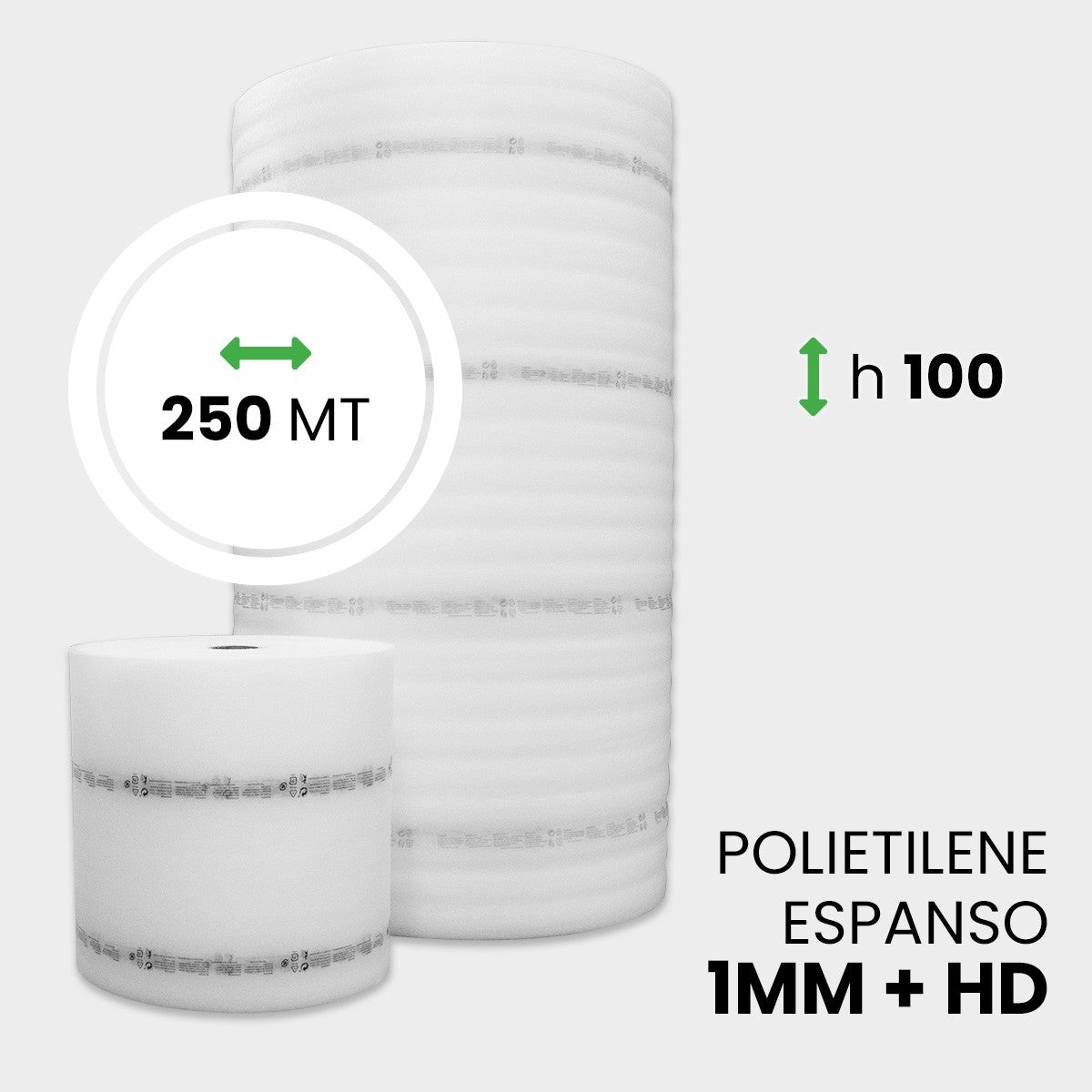 Rotolo Polietilene Espanso + HD altezza 100 cm lunghezza 250 metri