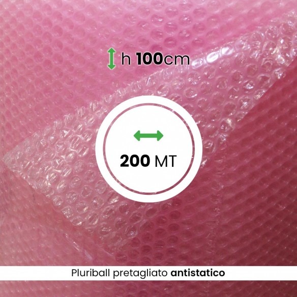 Rotolo Pluriball antistatico pretagliato altezza 100 cm lunghezza 200 mt