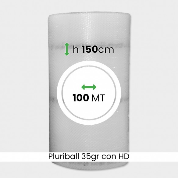 bobina di pluriball economico rinforzato con HD altezza 150cm lunghezza 100m