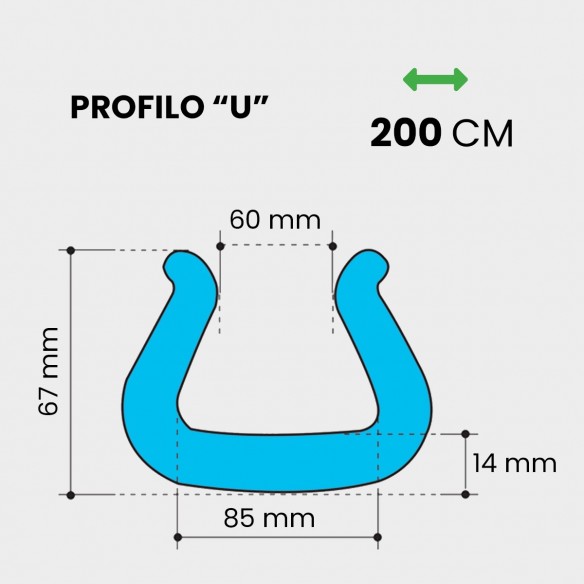 Profili a U in Polietilene Espanso 60x85 mm lunghezza 200 mt