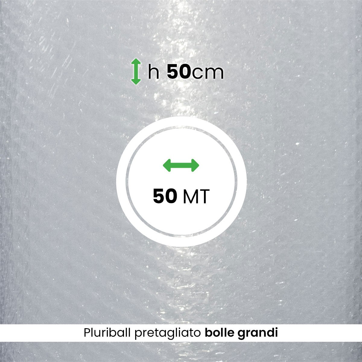 Rotolo Pluriball bolle grandi pretagliato altezza 50 cm lunghezza 50 mt
