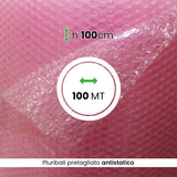 Rotolo Pluriball antistatico pretagliato altezza 100 cm lunghezza 100 mt