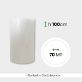 Bobina Pluriball con carta bianca altezza 100 cm lunghezza 70 mt