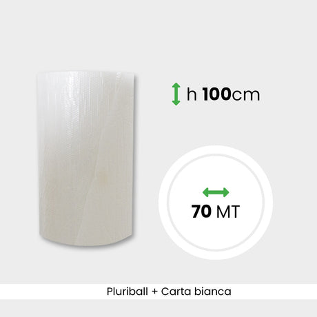 Bobina Pluriball con carta bianca altezza 100 cm lunghezza 70 mt