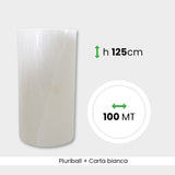 Pluriball accoppiato con Carta Bianca 140 gr H 125 cm