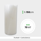 Pluriball accoppiato con Carta Bianca 140 gr H 150 cm