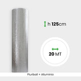 Pluriball accoppiato con Alluminio 130 gr H 125 cm