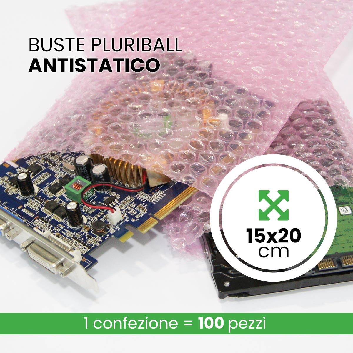 Busta Antistatico Rosa 15x20 cm