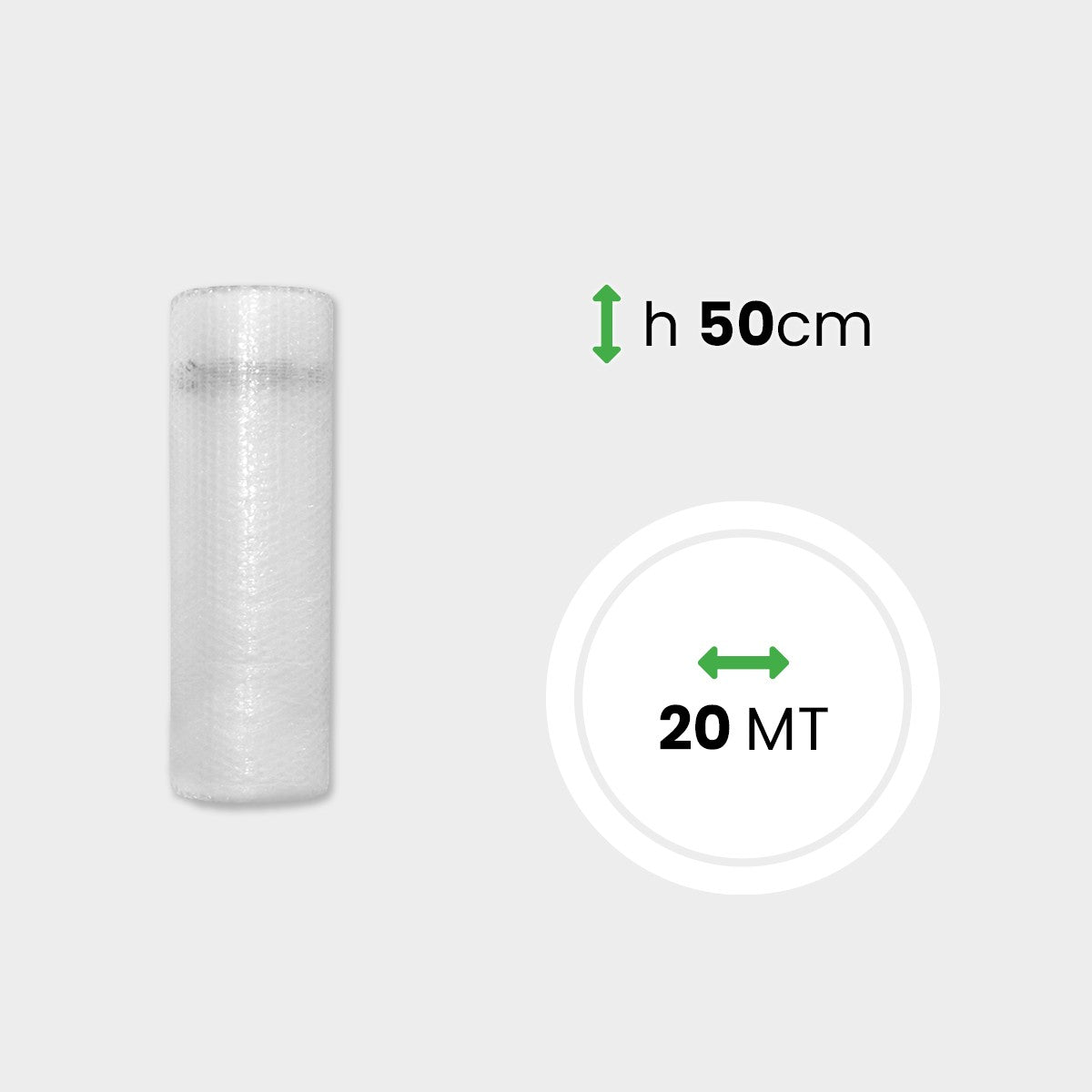 Miniroll di pluriball 35 gr + HD alto 50 cm lungo 20 metri