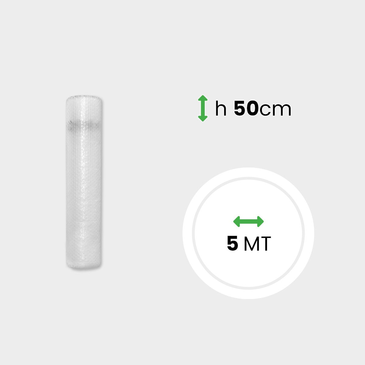 Miniroll di pluriball 35 gr + HD alto 50 cm lungo 5 metri.