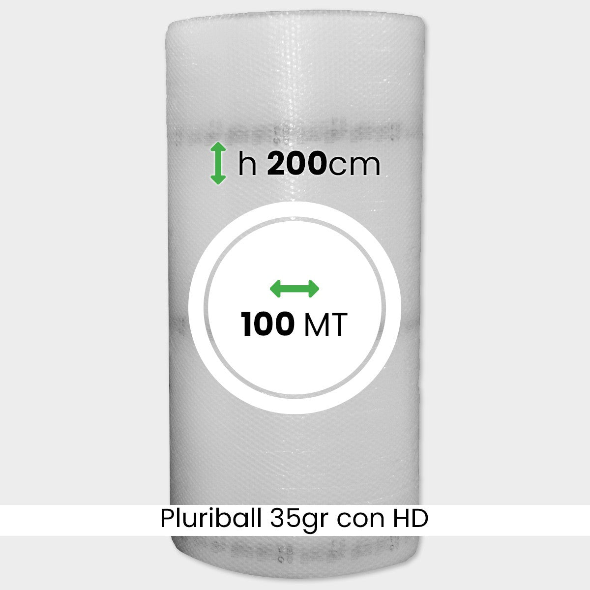 bobina di pluriball economico rinforzato con HD altezza 200cm lunghezza 100m