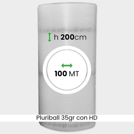 bobina di pluriball economico rinforzato con HD altezza 200cm lunghezza 100m
