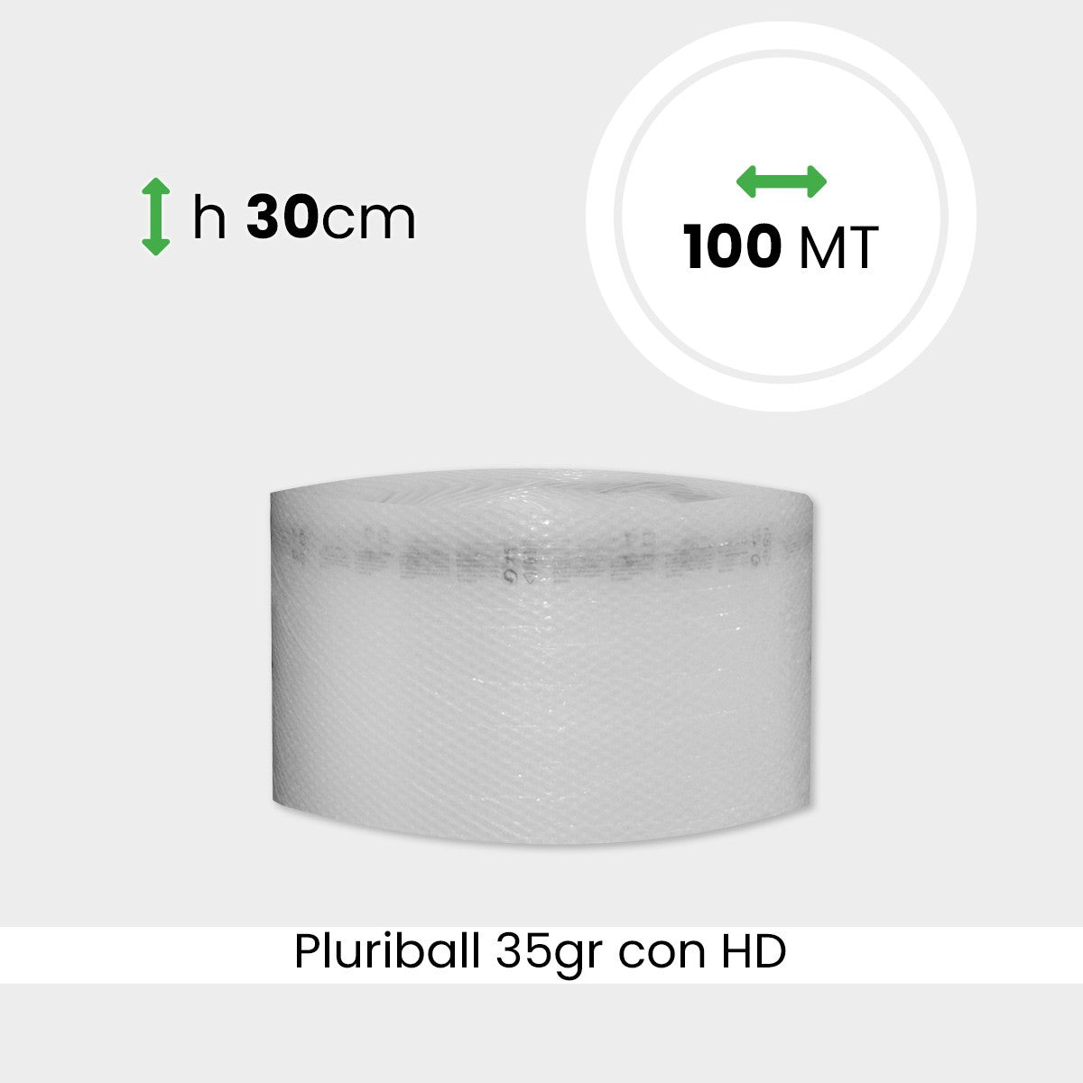 bobina di pluriball economico rinforzato con HD altezza 30cm lunghezza 100m