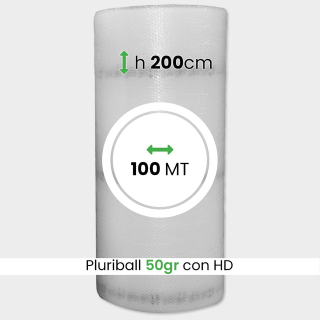 bobina di pluriball leggero rinforzato con HD altezza 200cm lunghezza 100m