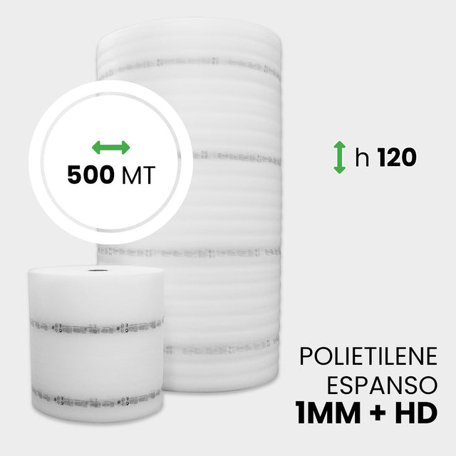 Bobina Polietilene Espanso + HD altezza 120 cm lunghezza 500 metri