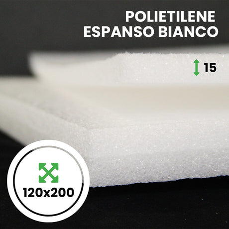 Pannello Espanso di polietilene Bianco altezza 120 lunghezza 200 cm spessore 15 mm