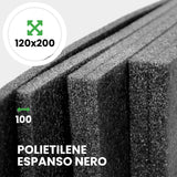 Pannello Espanso di polietilene Nero altezza 120 lunghezza 200 cm spessore 100 mm