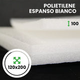 Polietilene Espanso in lastre Bianco altezza 120 cm x lunghezza 200 cm spessore 100 mm