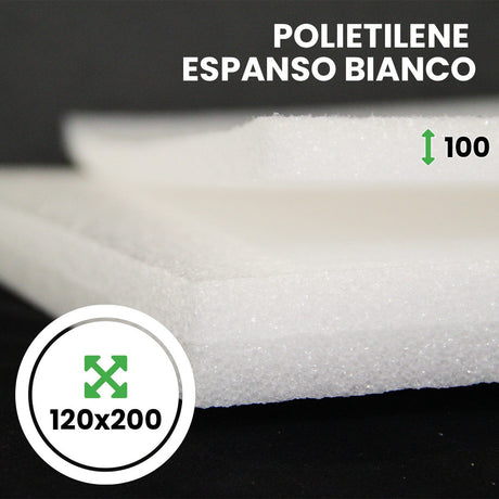 Polietilene Espanso in lastre Bianco altezza 120 cm x lunghezza 200 cm spessore 100 mm