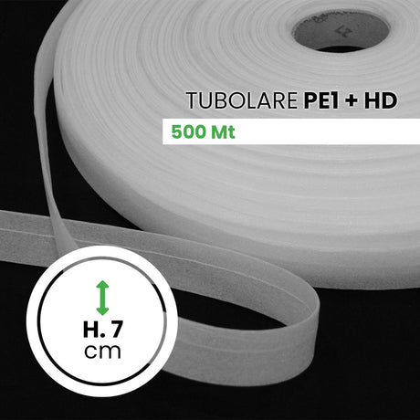 Bobina polietilene Espanso Tubolare + HD altezza 7 cm lunghezza 500 mt